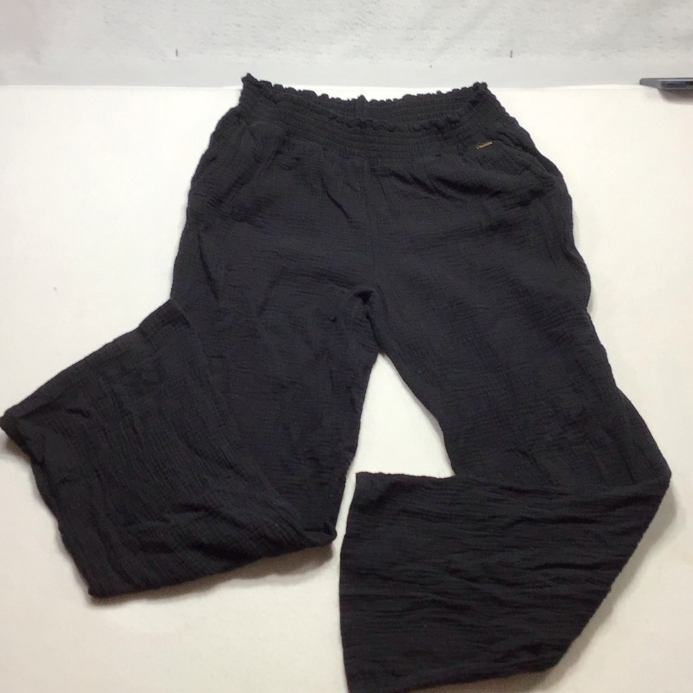 Nicole Miller Black Textured Pull-On Pants